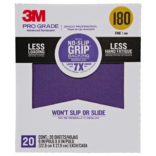 ‎3M Pro Grade Precision Faster Sanding Sanding Sheets 180 grit Fine 27180TRI-20 9″ × 11″ - Exact Tooling