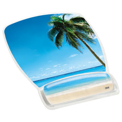 3M Gel Mousepad Wristrest MW308BH Compact Size Clear Gel Beach Design 6.8″ × 8.6″ × 0.75″ - Exact Tooling