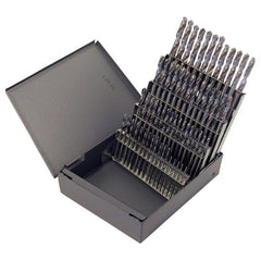 #1-#60 RHS / RHC HSS 118 Degree Radial Point General Purpose Screw Machine Length Drill Set - Bright - Exact Tooling