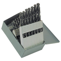 ‎1/16-1/2 RHS / RHC HSS 118 Degree Radial Point General Purpose Jobber Lengh Drill Set - Steam Oxide - Exact Tooling