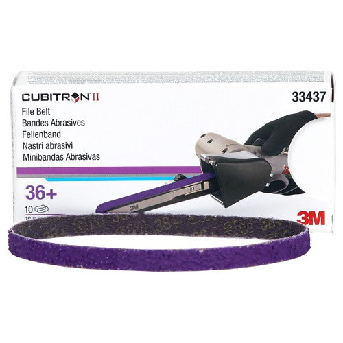 3M Cubitron II File Belt 33437 36+ 10 mm × 330 mm (3/8″ × 13″) - Exact Tooling
