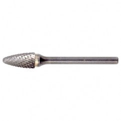 SF-6 Double Cut Solid Carbide Bur-Round Nose Tree Shape - Exact Tooling