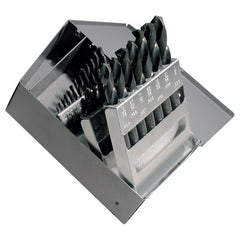 ‎1/16-1/2 RHS / RHC HSS 135 Degree Split Point Heavy Duty Screw Machine Length Drill Set - Steam Oxide - Exact Tooling