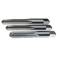 ‎1-14 UNS 4 Flute H4 HSS Standard Taper, Plug, and Bottoming Hand Tap Set- Bright - Exact Tooling