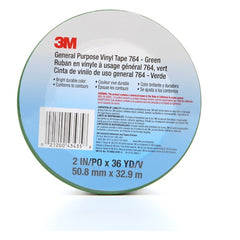 3M General Purpose Vinyl Tape 764 Green 2″ × 36 yd 5 mil Individually Wrapped Conveniently Packaged - Exact Tooling