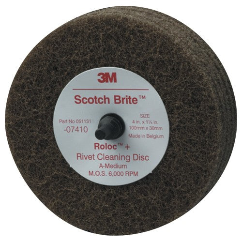 ‎Scotch-Brite Rivet Cleaning Disc 07410 4″ × 1-1/4″ A MED - Exact Tooling