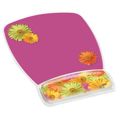 3M Gel Mousepad Wristrest MW308DS Compact Size Clear Gel Daisy Design 6.8″ × 8.6″ × 0.75″ - Exact Tooling