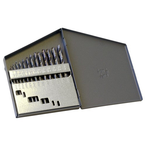 ‎1/16-1/4 RHS / RHC HSS 135 Degree Split Point Heavy Duty Jobber Length Drill Set - TiAlN - Exact Tooling