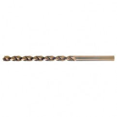 #1 RHS / RHC HSS-CO 8% (M42) 135 Degree Split Point Q-Cobalt Wide Land Parabolic Taper Length Drill - Straw / Gold Oxide - Exact Tooling