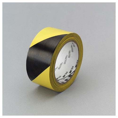 3M Safety Stripe Vinyl Tape 766 Black/Yellow 3″ × 36 yd 5 mil Individually Wrapped Conveniently Packaged - Exact Tooling