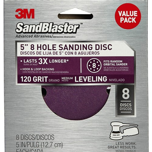3M SandBlaster Sanding Discs 99623SB-ES 5″ × 8Hole 120 grit - Exact Tooling
