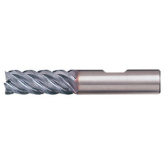 ‎1/2″ × 1/2″ × 1-1/4″ × 3″ RHS / RHC Solid Carbide 5-Flute High-Performance End Mill for Steel - TiCN - Exact Tooling