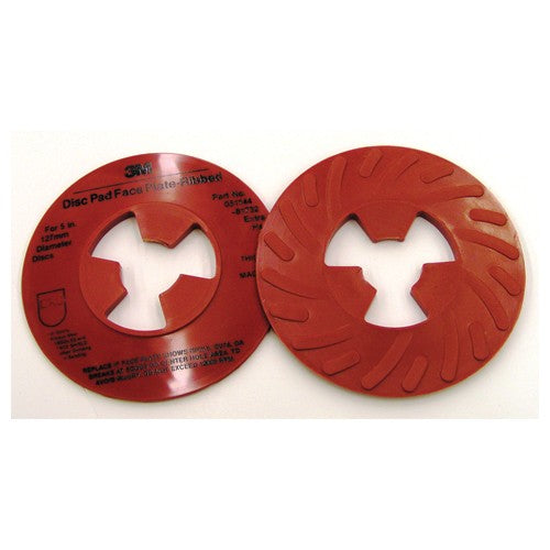 3M Disc Pad Face Plate Ribbed 81732L Extra Hard 5″ Red - Exact Tooling