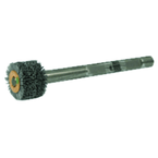 3" Diameter - Crimped Filament Internal Brush Deburring Tool - 0.055/120 Grit - 3/8" ARBOR - Exact Tooling