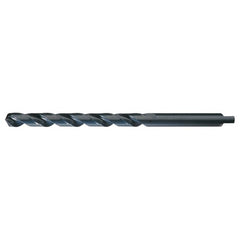 21/64 RHS / RHC HSS 118 Degree Radial Point Automotive Tanged Shank Style Taper Length Drill - Steam Oxide - Exact Tooling