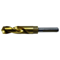 17/32 RHS / RHC HSS-CO 8% (M42) 118 Degree Split Point 1/2″ Reduced Shank Silver & Deming Drill - TiN - Exact Tooling