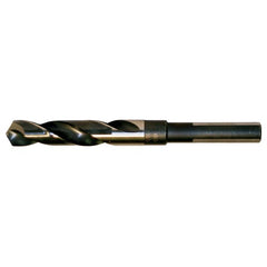 59/64 RHS / RHC HSS 118 Degree Split Point Silver & Deming Reduced Shank Drill - Black & Gold - Exact Tooling