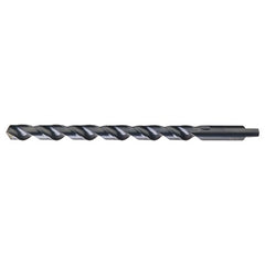 17/32 RHS / RHC HSS 118 Degree Notched Point Heavy Duty Taper Length with Automotive Tanged Shank Drill - Steam Oxide - Exact Tooling