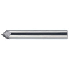 ‎3/8″ × 3/8″ × 2-1/2″ STR / RHC Solid Carbide 2-Flute Single End Chamfer Tool - Bright - Exact Tooling