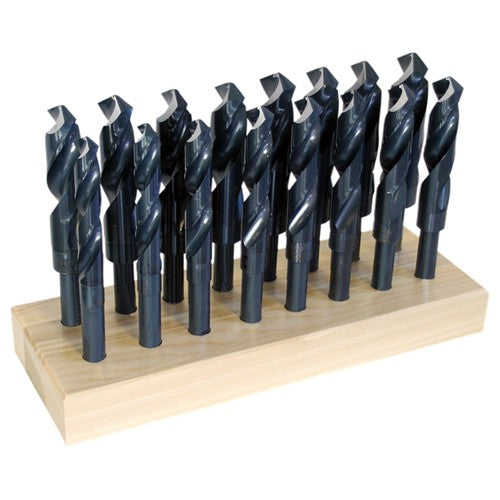 ‎17/32-1 RHS / RHC HSS 118 Degree Radial Point 1/2″ Reduced Shank Silver & Deming Drill Set - Steam Oxide - Exact Tooling