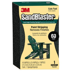 3M SandBlaster EDGE DETAILING Sanding Sponge 9558 60 grit 4 1/2″ × 2 1/2 × 1″ - Exact Tooling