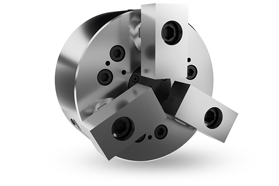 Auto Strong 3-jaw draw down power chuck - Part # DR-08 - Exact Tooling