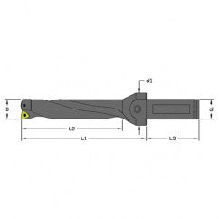 UD-0781-4D-075 - .781" Dia - Indexable Drill - Coolant Thru - Exact Tooling