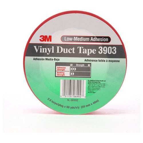 3M Vinyl Duct Tape 3903 Red 2″ × 50 yd 6.5 mil 2 Individually Wrapped Conveniently Packaged - Exact Tooling