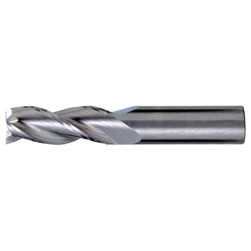 ‎1/4″ × 1/4″ × 1-1/4″ × 3″ RHS / RHC Solid Carbide 3-Flute Square End High-Performance End Mill for Aluminum - Bright - Exact Tooling