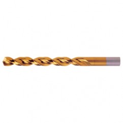 #33 RHS / RHC HSS-CO 8% (M42) 135 Degree Split Point Q-Cobalt Wide Land Parabolic Jobber Drill - TiN - Exact Tooling
