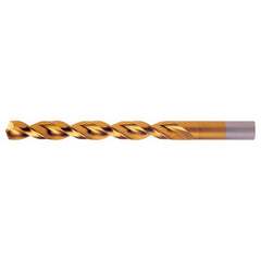 #11 RHS / RHC HSS-CO 8% (M42) 135 Degree Split Point Q-Cobalt Wide Land Parabolic Jobber Drill - TiN - Exact Tooling