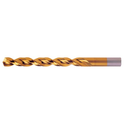 #1 RHS / RHC HSS-CO 8% (M42) 135 Degree Split Point Q-Cobalt Wide Land Parabolic Jobber Drill - TiN - Exact Tooling