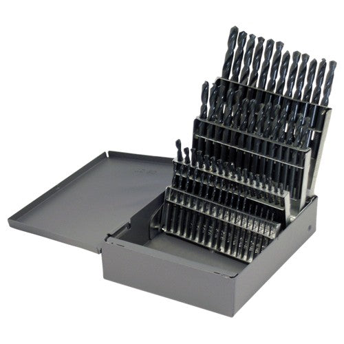 #1-#60 RHS / RHC HSS 135 Degree Split Point Heavy Duty Screw Machine Length Set - Steam Oxide - Exact Tooling