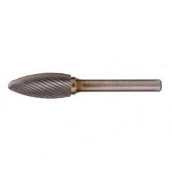 SH-5 Standard Cut Solid Carbide Bur-Flame Shape - Exact Tooling