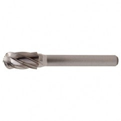 SC-5 Aluminum Cut Solid Carbide Bur-Cylindrical with Ball Nose - Exact Tooling