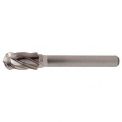 SC-5 Aluminum Cut Solid Carbide Bur-Cylindrical with Ball Nose - Exact Tooling