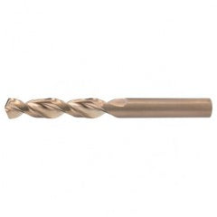 #1 RHS / RHC HSS-CO 8% (M42) 135 Degree Split Point Q-Cobalt Wide Land Parabolic Drill - Straw / Gold Oxide - Exact Tooling