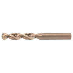#12 RHS / RHC HSS-CO 8% (M42) 135 Degree Split Point Q-Cobalt Wide Land Parabolic Drill - Straw / Gold Oxide - Exact Tooling