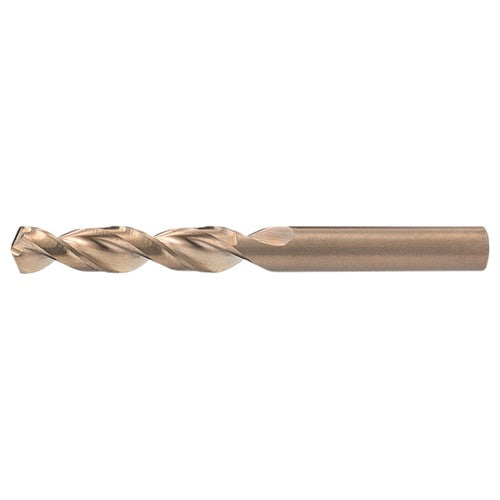 19/64 RHS / RHC HSS-CO 8% (M42) 135 Degree Split Point Q-Cobalt Wide Land Parabolic Drill - Straw / Gold Oxide - Exact Tooling