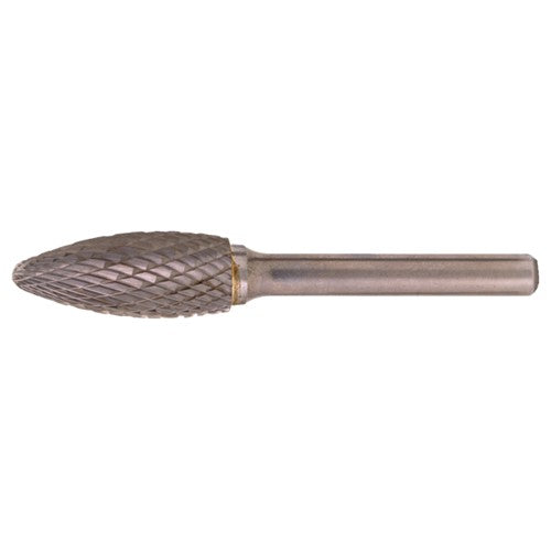 SH-2 Double Cut Solid Carbide Bur-Flame Shape - Exact Tooling