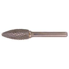 SH-2 Double Cut Solid Carbide Bur-Flame Shape - Exact Tooling