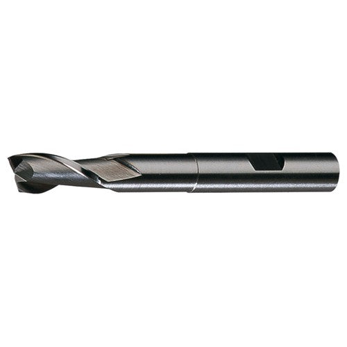‎7/8″ × 7/8″ × 2″ × 5-3/4″ RHS / RHC HSS HSS Single End 2-Flute Center Cutting Extended Neck Finishing End Mill - Bright