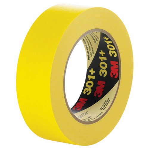 3M Performance Yellow Masking Tape 301+ 48 mm × 55 m Individually Wrapped - Exact Tooling