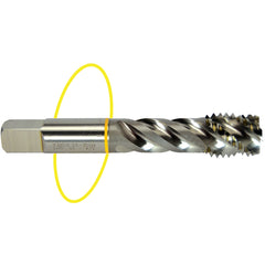 ‎7/16-14 Dia-H3-3 FL-Std Spiral Point Tap - Yellow Ring - Exact Tooling