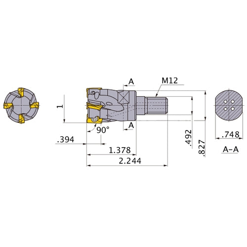 APX3000UR164AM12A35 INDX END MILL