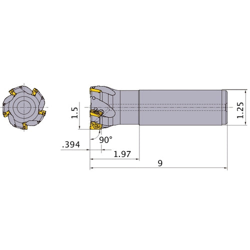 APX3000UR244SA20LB INDEXABLE ENDMIL