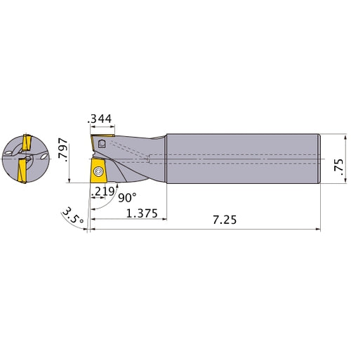 AQXUR132SA12L INDEXABLE ENDMILL