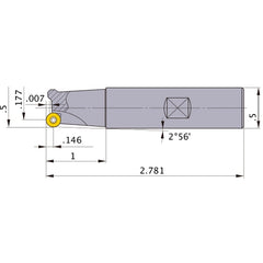 BRP3UNR081W08 INDEXABLE ENDMILL