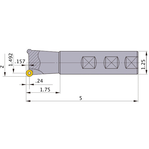 BRP6UPR324W20 INDEXABLE ENDMILL