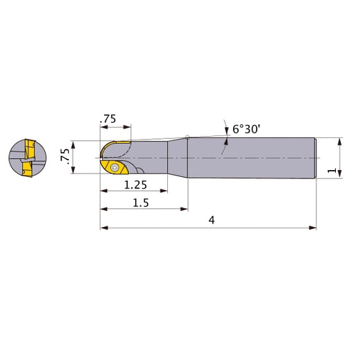 SRM212SAS2 INDEXABLE ENDMILL
